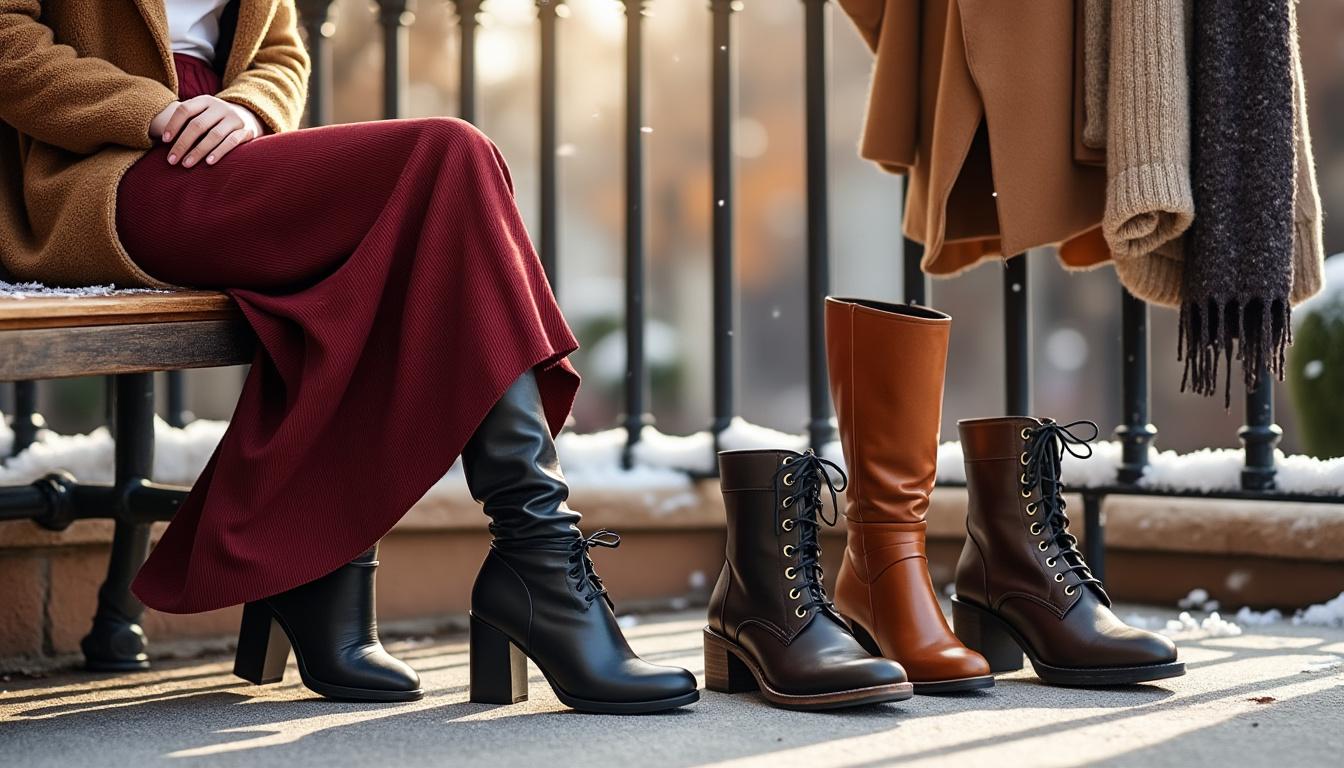 Les meilleures options de chaussures à associer avec une jupe longue en hiver.