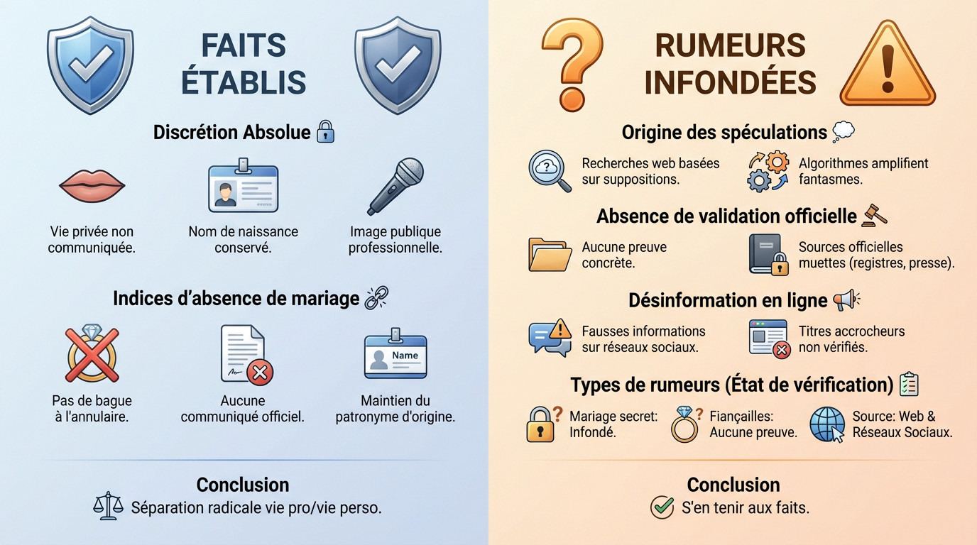 Tableau récapitulatif des faits et rumeurs sur la vie privée de Charlotte d'Ornellas