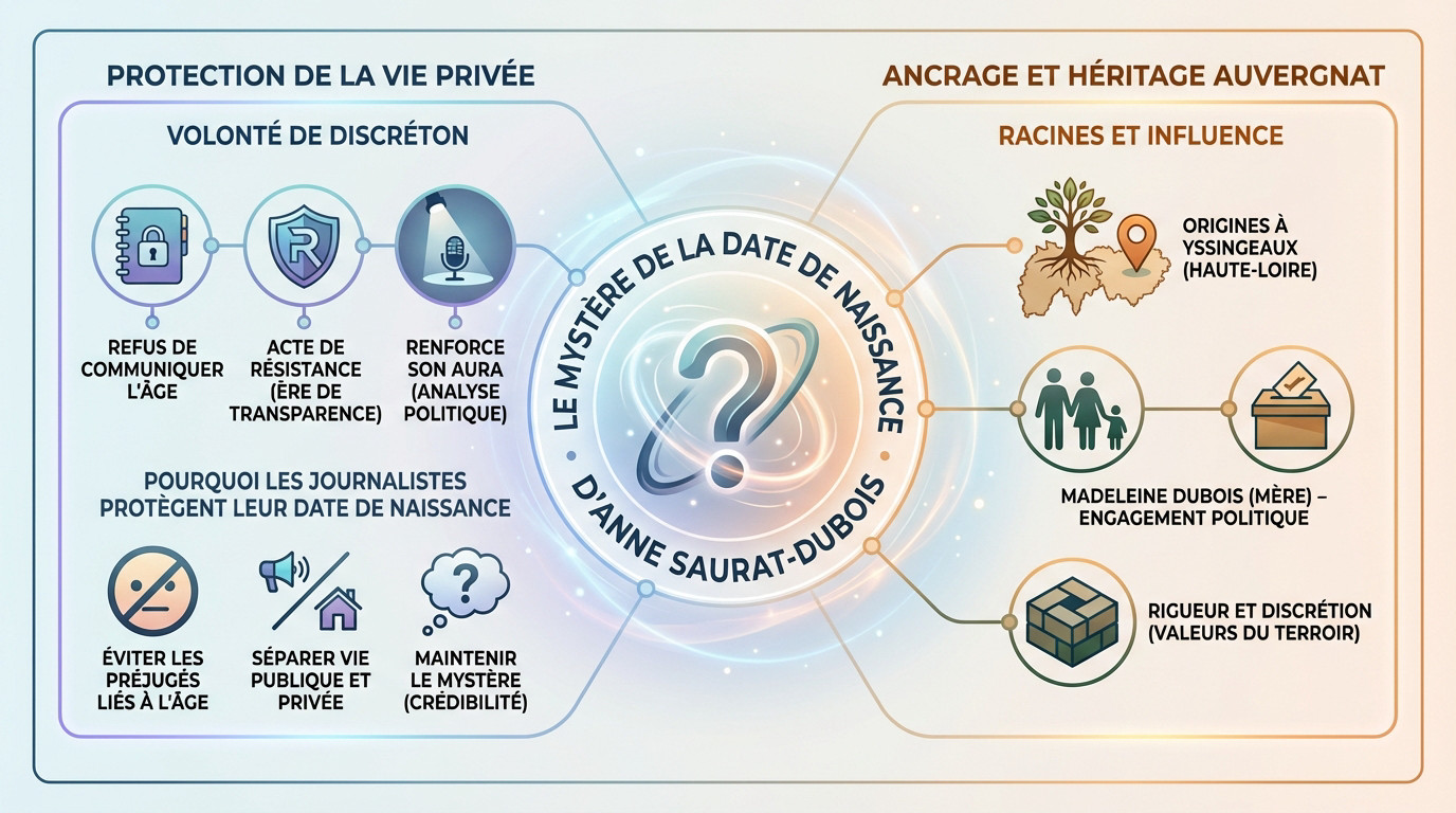 Portrait illustrant le mystère entourant l'âge et la date de naissance de la journaliste Anne Saurat-Dubois