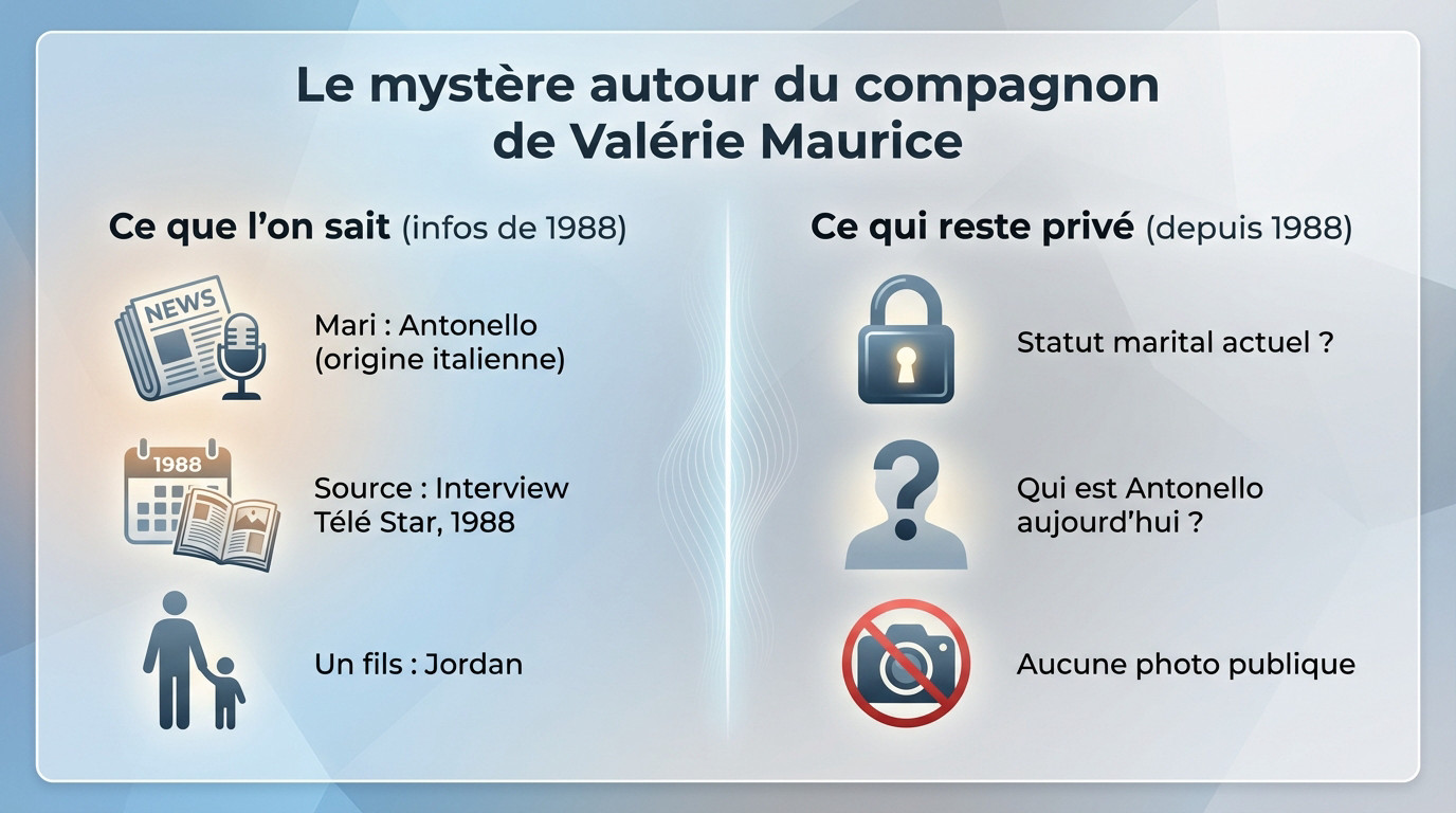 Valérie Maurice souriante sur un plateau télé, gardant le secret sur sa vie privée