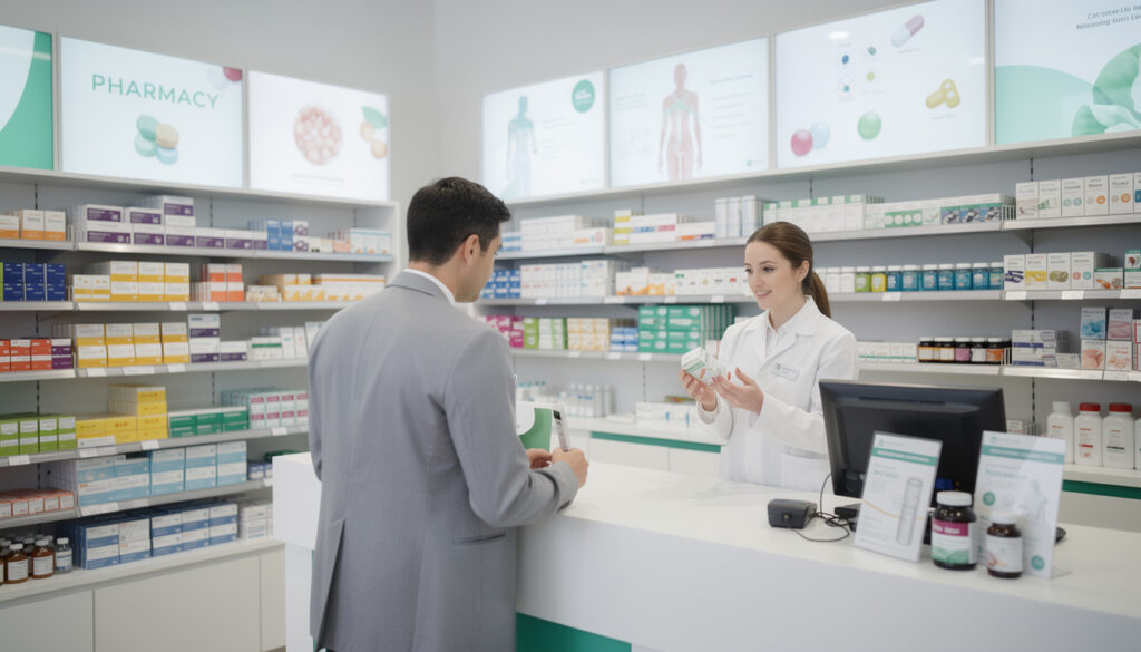 explorez l'univers de la pharmacie pour découvrir une gamme complète de services et produits adaptés à vos besoins de santé et bien-être.