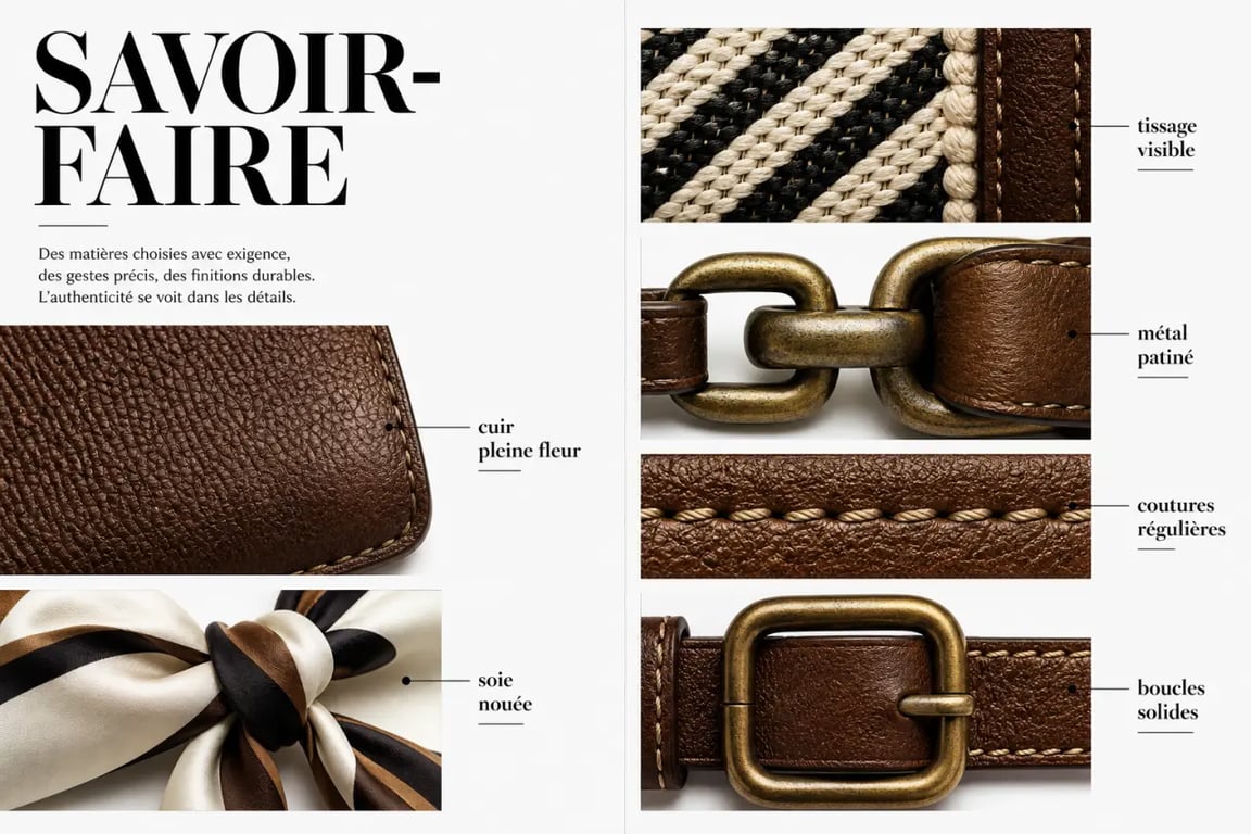 L’élégance intemporelle des accessoires artisanaux dans la mode actuelle avec un focus sur les détails de fabrication